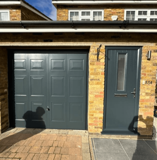 Finished garage and window