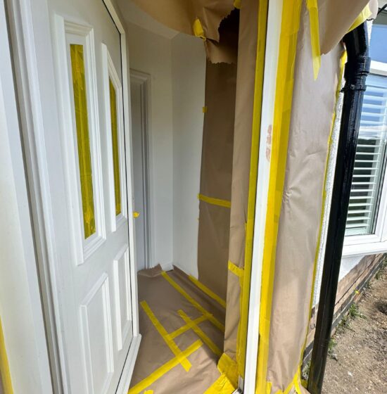 Masked Door Before Spraying