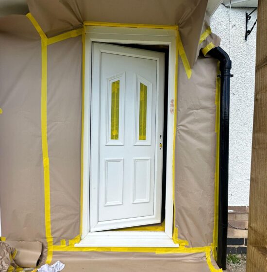 Masked Door Ready To Spray